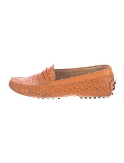 Pre-owned Tod's Leather Loafers In Orange