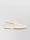 Tod's Leather Loafers Pebble Sole In Neutrals