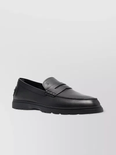 Tod's Leather Loafers Penny Strap In Black