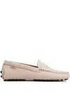 Tod's Gommino Suede Penny Driving Shoes In Neutral