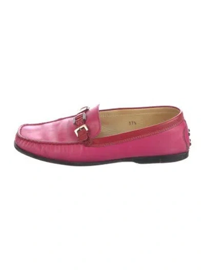 Pre-owned Tod's Leather Loafers In Pink