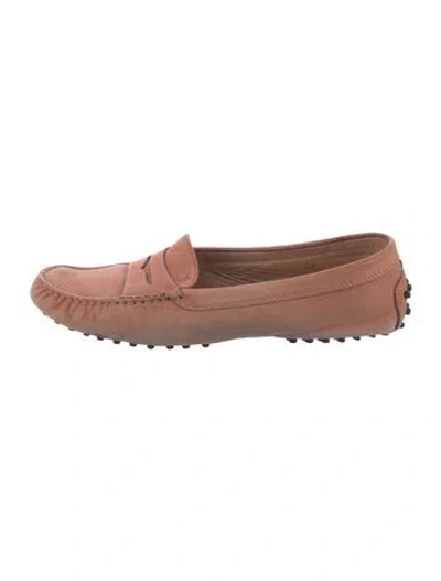 Pre-owned Tod's Leather Loafers In Pink