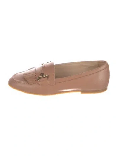Pre-owned Tod's Leather Loafers In Pink