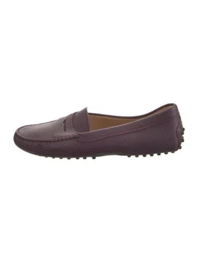 Pre-owned Tod's Leather Loafers In Purple