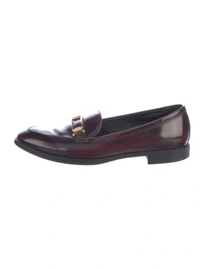 Pre-owned Tod's Leather Loafers In Purple