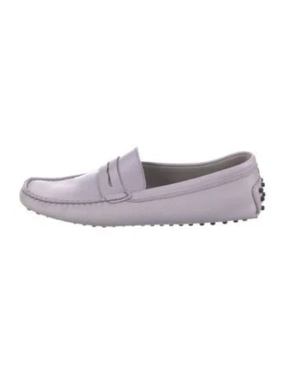 Pre-owned Tod's Leather Loafers In Purple