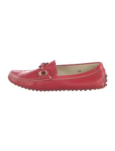 Pre-owned Tod's Leather Loafers In Red