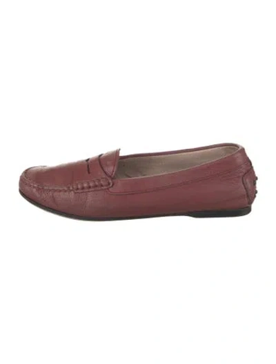 Pre-owned Tod's Leather Loafers In Red