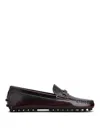 Tod's 'gommino' Brown Loafers With Engraved Logo In Red