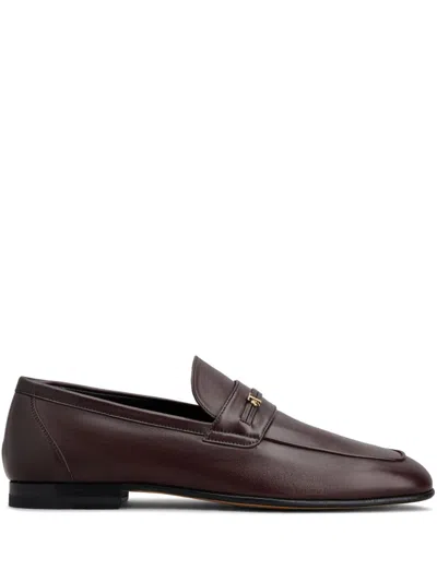 Tod's Leather Loafers In Red