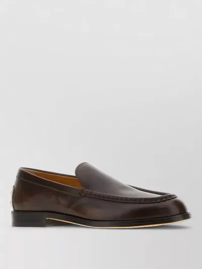Tod's Leather Loafers Refined Silhouette Decorative Detailing In Brown