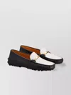 Tod's Leather Loafers Rubber Sole Two-tone Design In Black