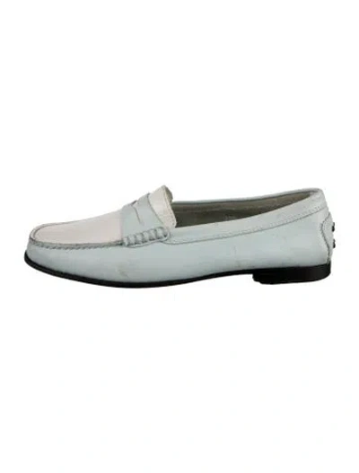 Pre-owned Tod's Leather Loafers In Silver
