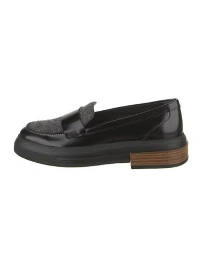 Pre-owned Tod's Leather Loafers W/ Tags In Black