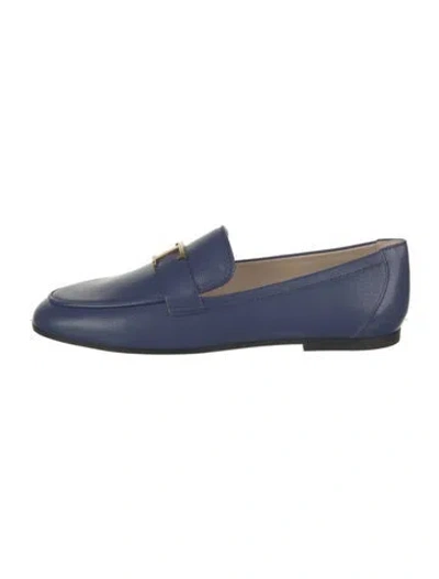 Pre-owned Tod's Leather Loafers W/ Tags In Blue