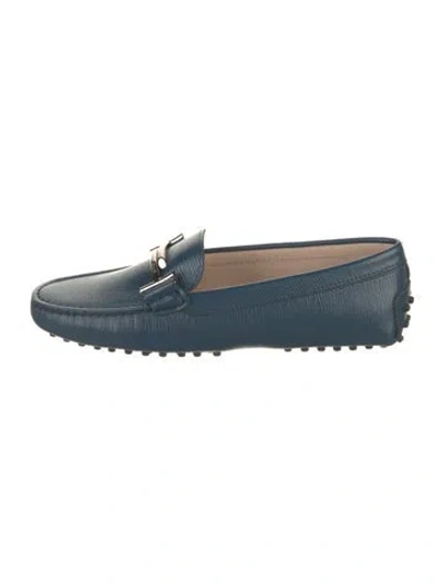 Pre-owned Tod's Leather Loafers W/ Tags In Blue