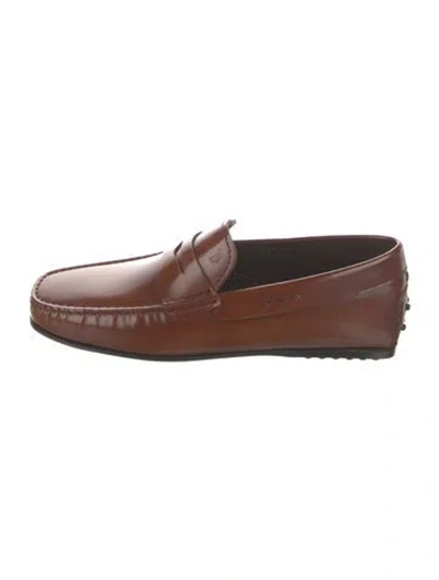 Pre-owned Tod's Leather Loafers W/ Tags In Brown