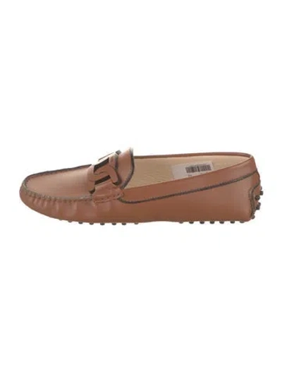 Pre-owned Tod's Leather Loafers W/ Tags In Brown