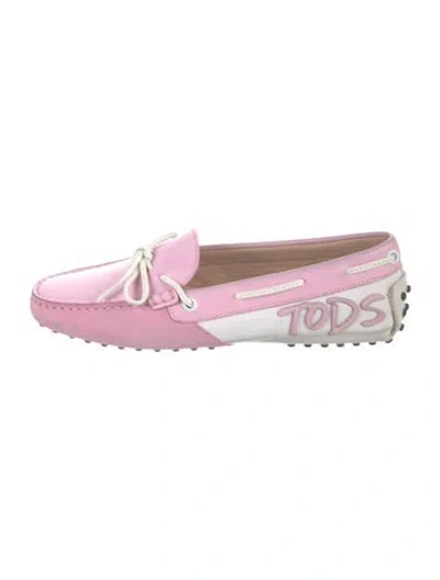 Pre-owned Tod's Leather Loafers W/ Tags In Pink