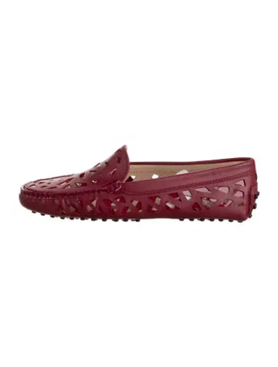 Pre-owned Tod's Leather Loafers W/ Tags In Red