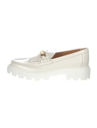 Pre-owned Tod's Leather Loafers W/ Tags In White