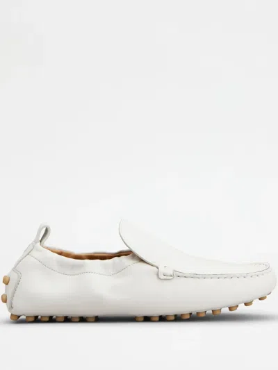 Tod's Leather Loafers In White