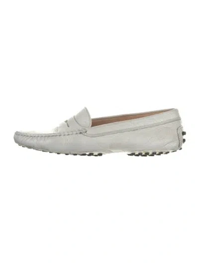 Pre-owned Tod's Leather Loafers In White