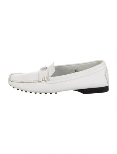 Pre-owned Tod's Leather Loafers In White