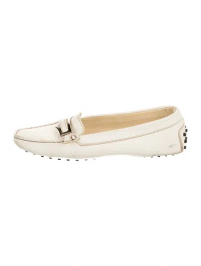 Pre-owned Tod's Leather Loafers In White