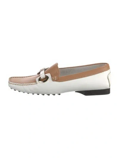 Pre-owned Tod's Leather Loafers In White