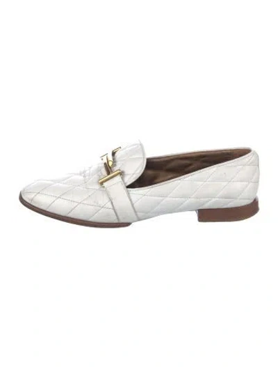 Pre-owned Tod's Leather Loafers In White