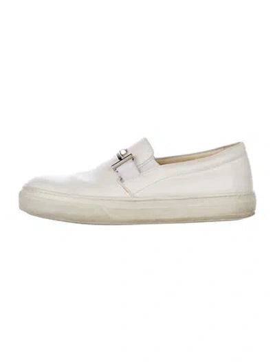 Pre-owned Tod's Leather Loafers In White
