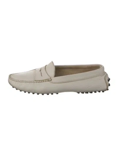 Pre-owned Tod's Leather Loafers In White
