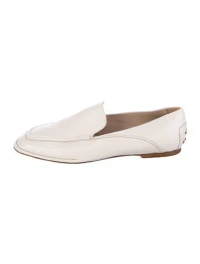 Pre-owned Tod's Leather Loafers In White