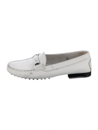 Pre-owned Tod's Leather Loafers In White