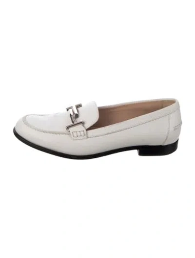 Pre-owned Tod's Leather Loafers In White