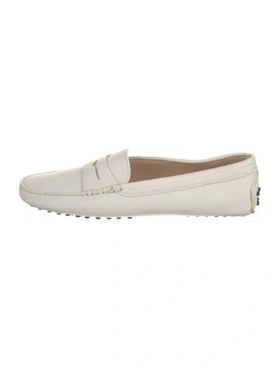 Pre-owned Tod's Leather Loafers In White