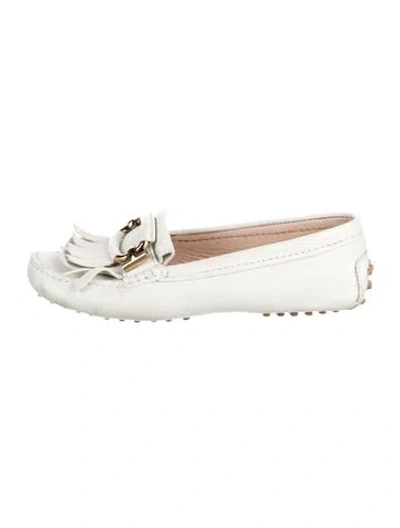 Pre-owned Tod's Leather Loafers In White