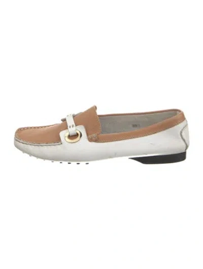 Pre-owned Tod's Leather Loafers In White