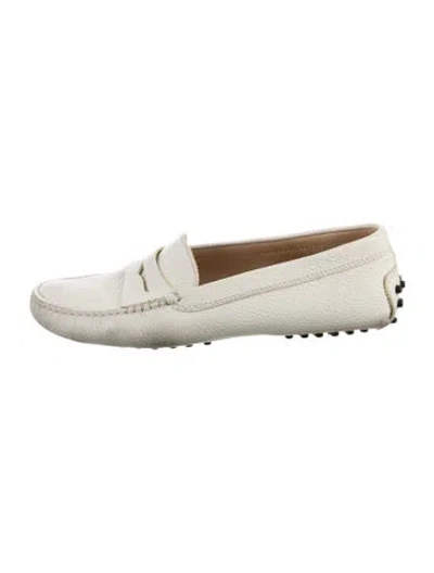 Pre-owned Tod's Leather Loafers In White