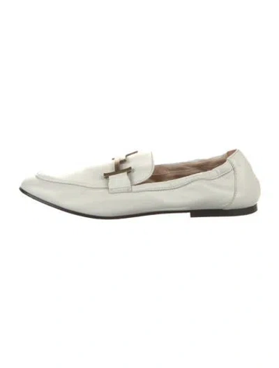 Pre-owned Tod's Leather Loafers In White