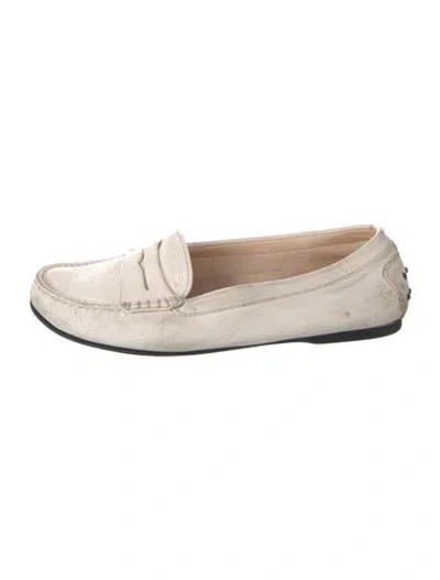 Pre-owned Tod's Leather Loafers In White