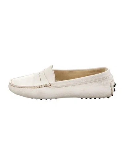 Pre-owned Tod's Leather Loafers In White