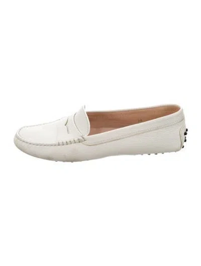 Pre-owned Tod's Leather Loafers In White