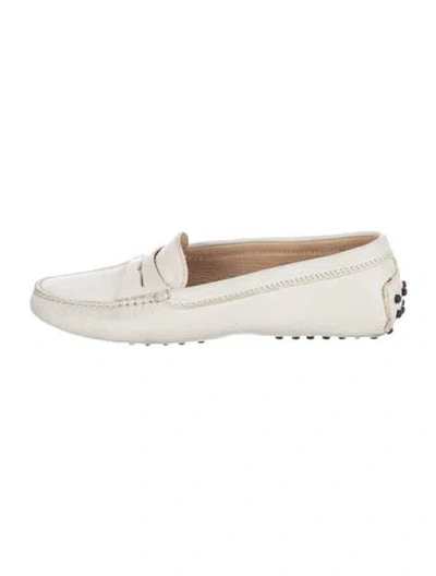 Pre-owned Tod's Leather Loafers In White