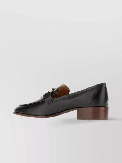 Tod's Leather Loafers With Block Heel And Gold-tone Hardware