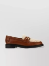 TOD'S LEATHER LOAFERS WITH FUR AND CHUNKY SOLE