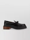 Tod's Leather Loafers With Stacked Heel And Tassel Detail In Black