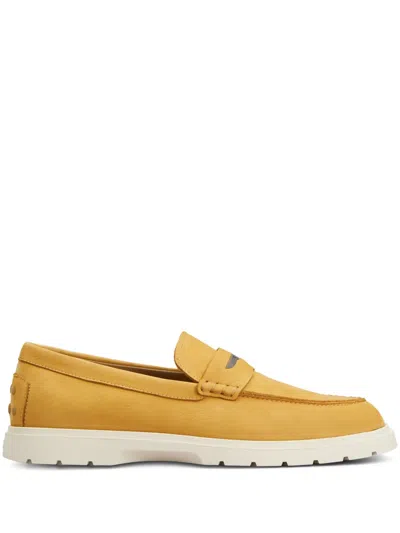 Tod's Leather Loafers In Yellow