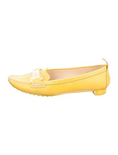 Pre-owned Tod's Leather Loafers In Yellow